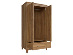 Arte Bergen 102 Cm 2 Door Wardrobe With Drawer Golden Sibiu Larch - thumbnail 3