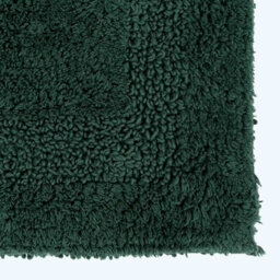 Homescapes Luxury Reversible Cotton Bath Mat Set - Forest Green - thumbnail 4