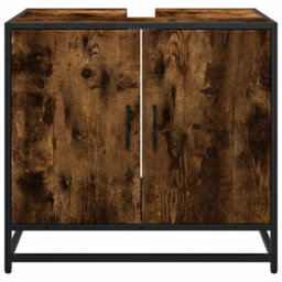 Vidaxl Bathroom Sink Cabinet Smoked Oak 65X33X60 Cm Engineered Wood - thumbnail 5