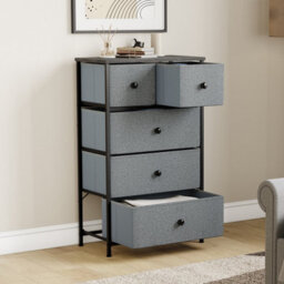 Lassic Vida Designs Chorley 5 Drawer Fabric Ukfr Chest Of Drawers, Grey & Black - thumbnail 5
