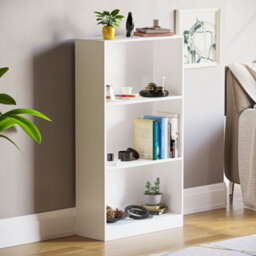 Lassic Vida Designs Cambridge White 3 Tier Medium Bookcase Freestanding Shelving Unit (H)1080mm (W)600mm (D)240mm - thumbnail 1