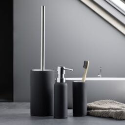 Kleine Wolke Pur Matt Black Ceramic Toilet Brush & Holder - thumbnail 3