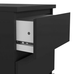 Wyld Haus Budapest Matt Black Wooden Bedside Table 3 Drawers - thumbnail 6