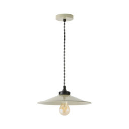 Valuelights Hampstead Green Rolled Edge Tapered Pendant Ceiling Light And Bulb - thumbnail 2