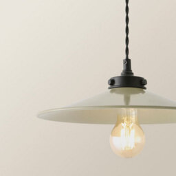 Valuelights Hampstead Green Rolled Edge Tapered Pendant Ceiling Light And Bulb - thumbnail 3