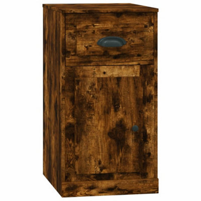 Berkfield Durable Side Cabinet With Drawer Smoked Oak 40X50X75 Cm Engineered Wood - image 1