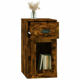 Berkfield Durable Side Cabinet With Drawer Smoked Oak 40X50X75 Cm Engineered Wood - thumbnail 5