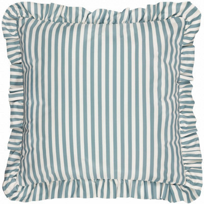 Wylder Millie Ruffle Striped Outdoor Cushion, Blue, 50 X 50Cm - image 1