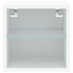 Berkfield Tv Wall Cabinet With Led Lights White 30X28.5X30 Cm - thumbnail 8