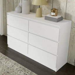 Arte Maja 120Cm Chest Of Drawers - White, Fresh Six-Drawer Storage For Modern Bedrooms - thumbnail 6