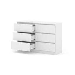 Arte Maja 120Cm Chest Of Drawers - White, Fresh Six-Drawer Storage For Modern Bedrooms - thumbnail 3