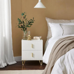 2Drawers Cabinet Bedroom Furniture Storage Nightstand Shelf Bedside Table - thumbnail 4