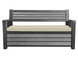 Crescent Garden Iceni & Eden Bench Seat Pad Water Resistant Garden Keter Bench Cushion Pad 128X50X5Cm Stone Removable Cover - thumbnail 1