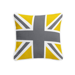 ARLinens Union Jack Cushion Covers Cotton Uk British Flag Square Cushion Case Pipeedge Zip Entry 18X18 - thumbnail 1