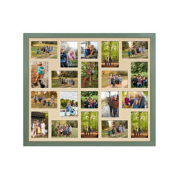 AK Frames 80X70Cm Green Classic Multi Photo Frame With Ivory Mount - Holds 20 Apertures (18X) 6X4, (2X) 4X4 Photos - thumbnail 1