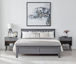 Furniturebox Uk Azure Grey Wooden Solid Pine Quality Double Bed Frame (Double Bed Frame Only) Modern Simple Design - thumbnail 6