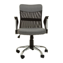 Orsina Ergonomic Grey Home Office Chair With Chrome Arms, Comfortable Design Work From Home Chair, Movable Chair - thumbnail 3