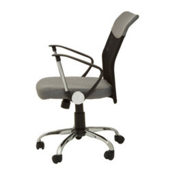 Orsina Ergonomic Grey Home Office Chair With Chrome Arms, Comfortable Design Work From Home Chair, Movable Chair - thumbnail 5