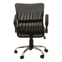 Orsina Ergonomic Grey Home Office Chair With Chrome Arms, Comfortable Design Work From Home Chair, Movable Chair - thumbnail 4