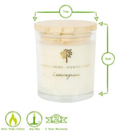 Nicola Spring Lemongrass Scented Candle & Diffuser Set - 130G Natural Soy Wax Candle & Home Air Freshener Set - thumbnail 3