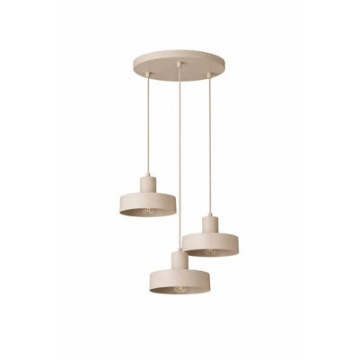 Luminosa Lighting Luminosa Velyo Cluster Pendant Ceiling Light Beige 3X E27 - image 1