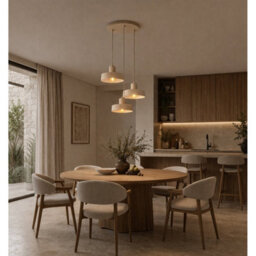 Luminosa Lighting Luminosa Velyo Cluster Pendant Ceiling Light Beige 3X E27 - thumbnail 3