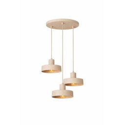 Luminosa Lighting Luminosa Velyo Cluster Pendant Ceiling Light Beige 3X E27 - thumbnail 2
