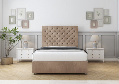 "Comfort Winslow Mink Naples Divan Bed Base 2 Drawers Foot-End - 26"" Strutted 6' Super King" - image 1