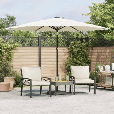 Berkfield Garden Parasol With Steel Pole White 288X288X225 Cm - image 1
