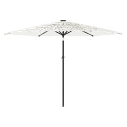 Berkfield Garden Parasol With Steel Pole White 288X288X225 Cm - thumbnail 5