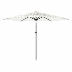 Berkfield Garden Parasol With Steel Pole White 288X288X225 Cm - thumbnail 4