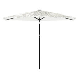 Berkfield Garden Parasol With Steel Pole White 288X288X225 Cm - thumbnail 3