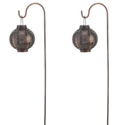 2 X Smart Garden Solar Forli Flaming Lantern Led Light Silhouette Shepherds Hook - thumbnail 5
