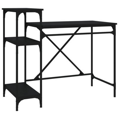Berkfield Industrial Desk With Shelves Black 105X50X90 Cm Engineered Wood&iron
