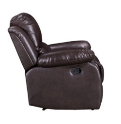 Manual Recliner Chair In Brown Faux Leather - thumbnail 5