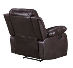 Manual Recliner Chair In Brown Faux Leather - thumbnail 6