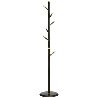 Coat Rack Bamboo Coat Stand With Round Base For Handbags - image 1