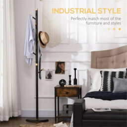 Coat Rack Bamboo Coat Stand With Round Base For Handbags - thumbnail 3
