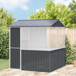 Walplus Anthracite Bird Cage 215X209X230Cm Galvanised Steel, 1 Bird Cage - thumbnail 1