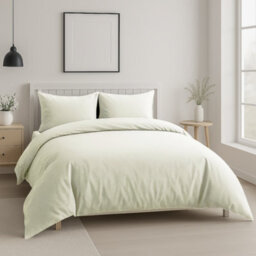 Luxury 200Tc Duvet Cover And Pillowcase/s Set Bed Linen Cream