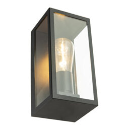 Happy Homewares Modern Rectangular Outdoor Lantern Wall Light In Matte Black With Clear Glass - thumbnail 3