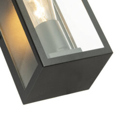 Happy Homewares Modern Rectangular Outdoor Lantern Wall Light In Matte Black With Clear Glass - thumbnail 4