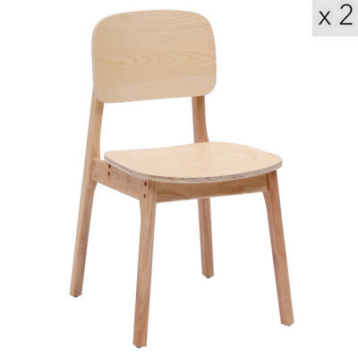 Nordlys Set Of 2 Solid Wood Dining Chairs Exotic Boho Dining Room - image 1