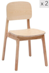 Nordlys Set Of 2 Solid Wood Dining Chairs Exotic Boho Dining Room - thumbnail 2