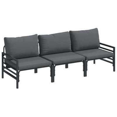 Berkfield Stylish Garden Sofa Set 3 Pcs Anthracite Steel - image 1