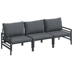 Berkfield Stylish Garden Sofa Set 3 Pcs Anthracite Steel - thumbnail 1