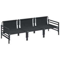 Berkfield Stylish Garden Sofa Set 3 Pcs Anthracite Steel - thumbnail 7