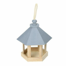 Classic Wooden Feeding Bird House Gazebo Hanging Feeder Station Garden Decor Blue