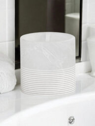 Showerdrape Bianco Frost Onyx White Bathroom Accessory Set - Soap Dispenser & Toothbrush Holder - thumbnail 3