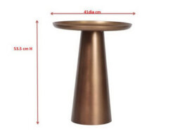 Aspect Furniture Klara Round Metal Side Table, Bronze - thumbnail 5